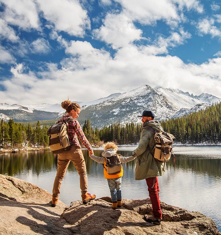montagna con bambini